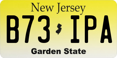 NJ license plate B73IPA