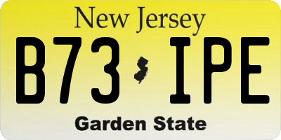 NJ license plate B73IPE