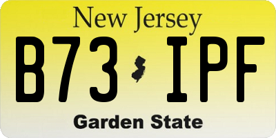 NJ license plate B73IPF