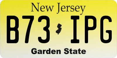 NJ license plate B73IPG