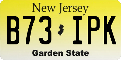 NJ license plate B73IPK