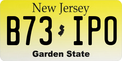 NJ license plate B73IPO