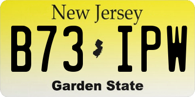 NJ license plate B73IPW