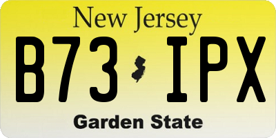 NJ license plate B73IPX