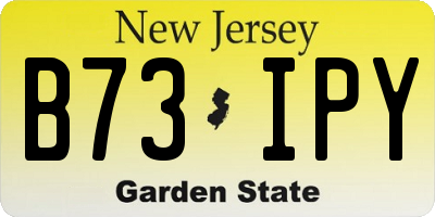 NJ license plate B73IPY