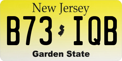 NJ license plate B73IQB
