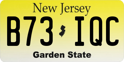 NJ license plate B73IQC