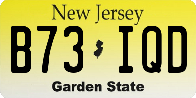 NJ license plate B73IQD