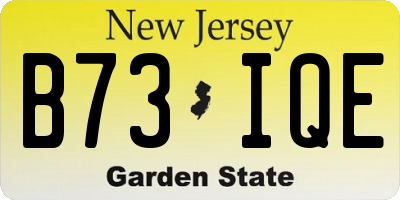 NJ license plate B73IQE