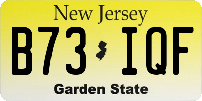 NJ license plate B73IQF