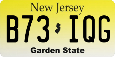 NJ license plate B73IQG