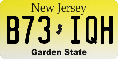 NJ license plate B73IQH