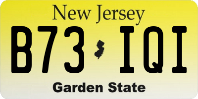 NJ license plate B73IQI