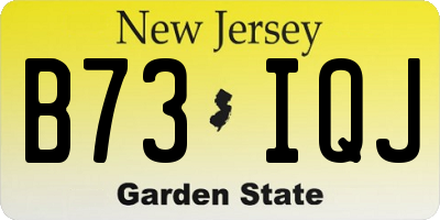 NJ license plate B73IQJ
