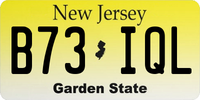 NJ license plate B73IQL