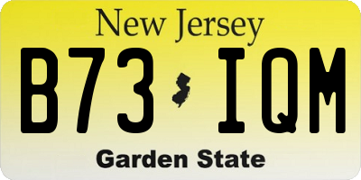 NJ license plate B73IQM