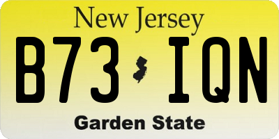 NJ license plate B73IQN