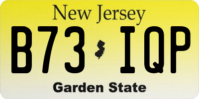 NJ license plate B73IQP