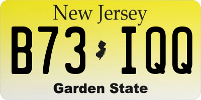 NJ license plate B73IQQ