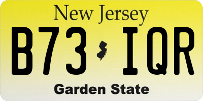 NJ license plate B73IQR