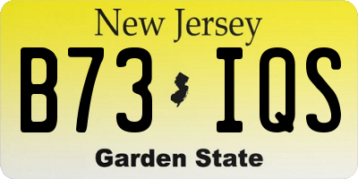 NJ license plate B73IQS