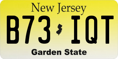 NJ license plate B73IQT