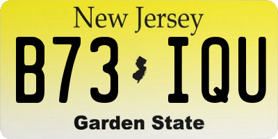 NJ license plate B73IQU
