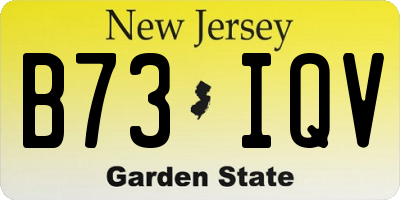 NJ license plate B73IQV