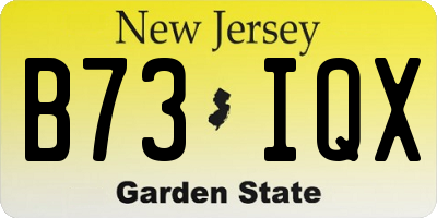 NJ license plate B73IQX