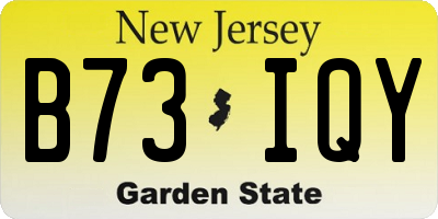 NJ license plate B73IQY