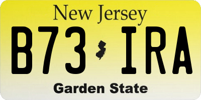 NJ license plate B73IRA
