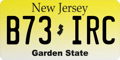 NJ license plate B73IRC