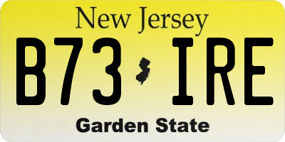 NJ license plate B73IRE