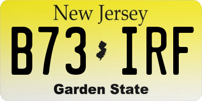 NJ license plate B73IRF