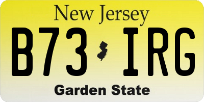 NJ license plate B73IRG