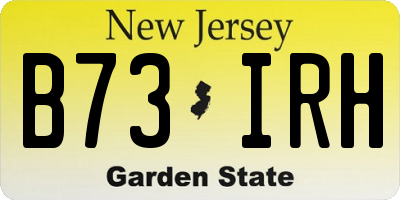 NJ license plate B73IRH