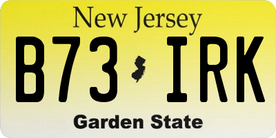 NJ license plate B73IRK