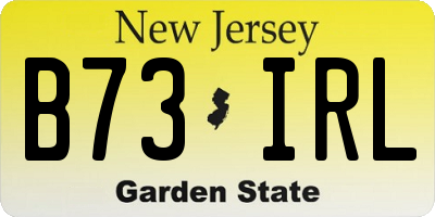 NJ license plate B73IRL