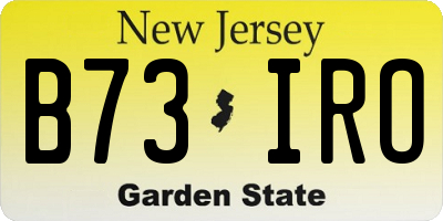 NJ license plate B73IRO