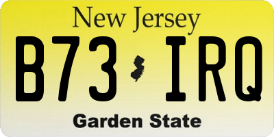 NJ license plate B73IRQ