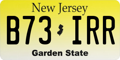 NJ license plate B73IRR