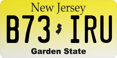 NJ license plate B73IRU