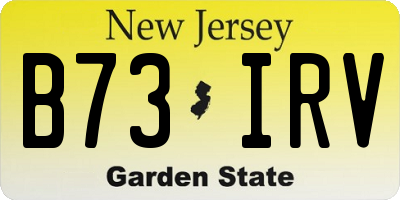 NJ license plate B73IRV