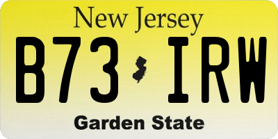 NJ license plate B73IRW