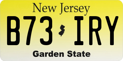 NJ license plate B73IRY
