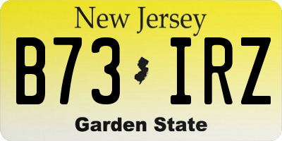 NJ license plate B73IRZ
