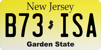 NJ license plate B73ISA