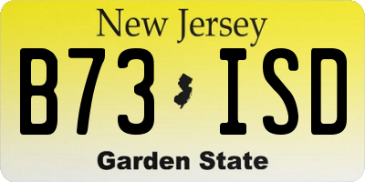 NJ license plate B73ISD