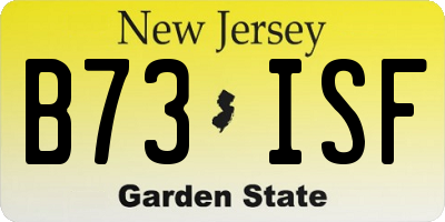 NJ license plate B73ISF