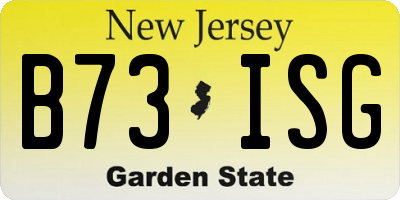 NJ license plate B73ISG